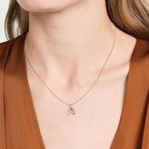 Jenny Bird Gold Monogram Letter Necklace 'A'